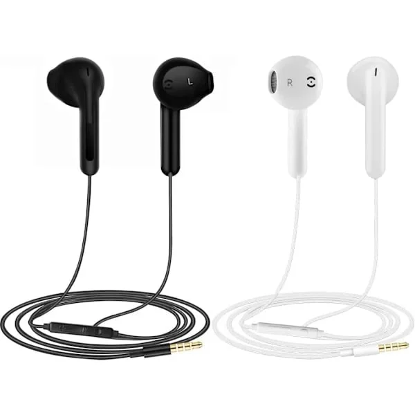 KZQ 2-pack Trådbundna In-Ear Hörlurar Brusreducerande Headset med Mikrofon Kompatibla med Telefon Surfplatta Samsung HuaWei