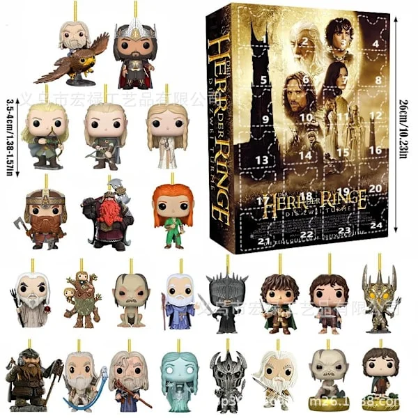 Adventskalender Blind Box, juletræsdekoration flad akryl hængende ornament gave - Valgmulighed B: Ringenes Herre