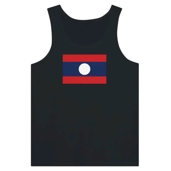 Linne - Flag of Laos - Svart - 100% bomull - Figursydd snitt - Överlägsen komfort