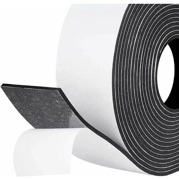 Self-adhesive sealing strip for sound insulation, windows, shower, garage 50mm x 3mm x 5 m, anti-cold, anti-shock, rubber strip, cabinet protection