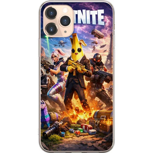 Kompatibelt Mobilskal till Apple iPhone 11 Pro Actionfigurer i explosiv stadsscen med dramatisk himmel och intensiva färger i spelinspirerad stil