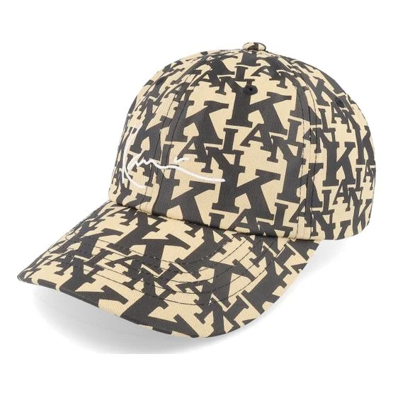 Karl Kani - Beis unconstructed Gorra - Kk Signature Retro Logo Cap Sand/Black Dad Cap @ Hatstore