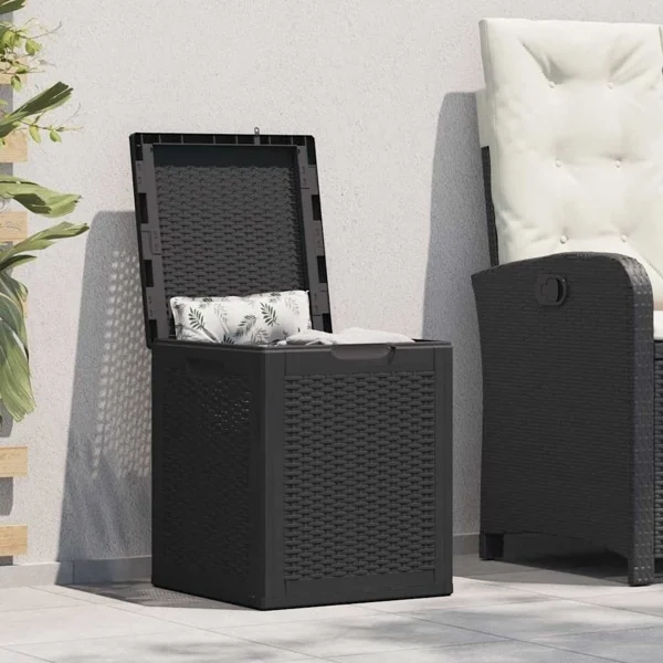 vidaXL Dynbox 90 liter svart PP-rotting