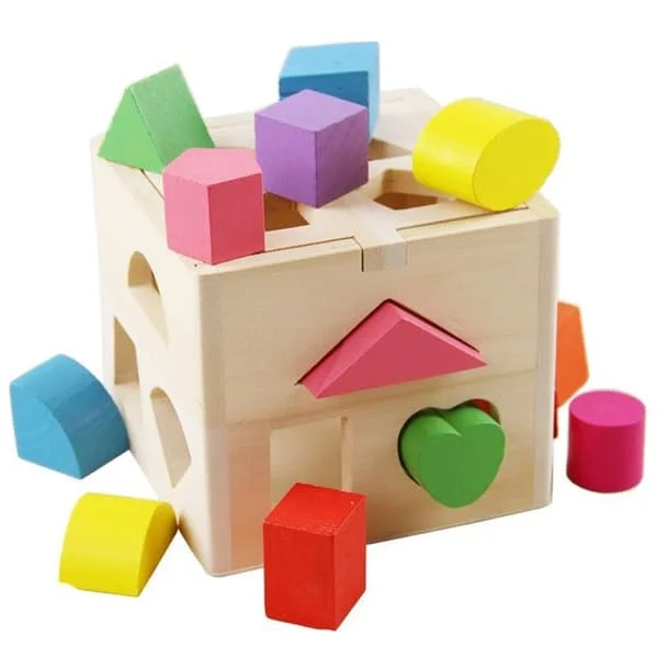 Formsorteringskub | Pussel | Barnleksaker | Utvecklande leksak | Formsortering för barn | Montessori-leksak | Leksaker för barn 2 år | Present