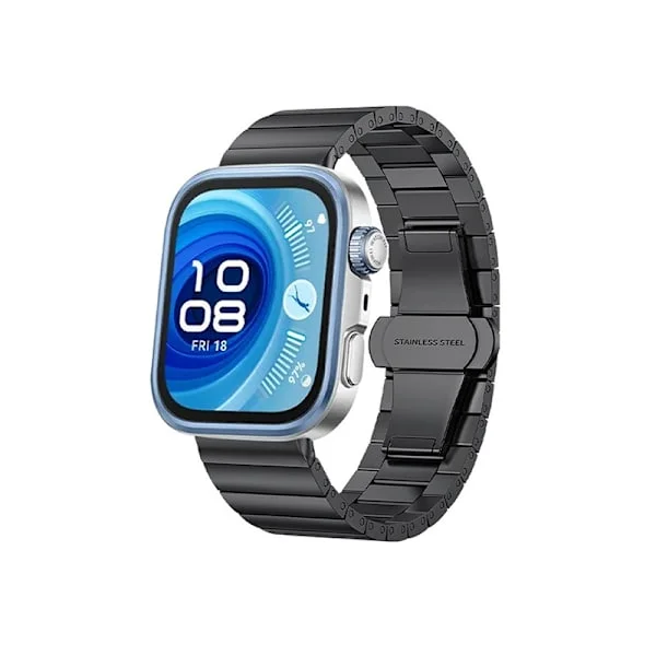 Compatible with Huawei FIT4 Pro Bamboo Steel Bracelet, Huawei WATCH FIT4 Metal Bracelet - Elegant and Adjustable TitaniumGrey TitaniumGrey