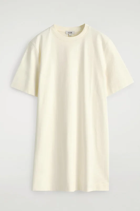 COS Women's Cotton Mini T-Shirt Dress in White