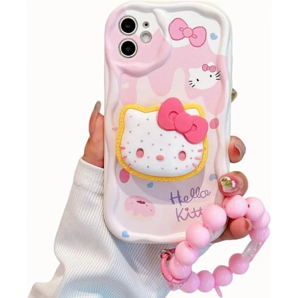 Kompatibelt Sött Kattfodral för iPhone, Rosa Kawaii med Ställ och Hänge, Tecknad Transparent Mjukt TPU Skal iPhone 17 air iphone 17 air