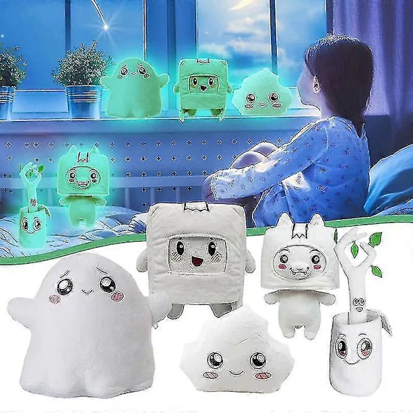Lankybox Självlysande Plysch Foxy Boxy Ghosty Lanky Box Avtagbar Mjuk Leksak Barnpresent Förvandlad Docka Flicka Sängkudde[HK]