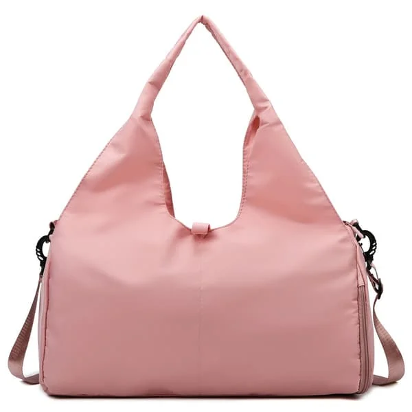 Women's Gym Bag, Yoga Mat Bag Sports Travel Bag Compartment, Waterproof Sports Gym Bag for Sports Travel Hiking (Pink) Pink