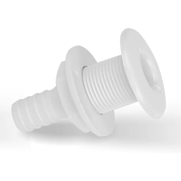 3/4" On-Board Plastbåtar Slang Genom Skrov Grommet Bilkontakt Båt Dräneringsrör Rak Plast Dräneringsrör Ventil Skrov