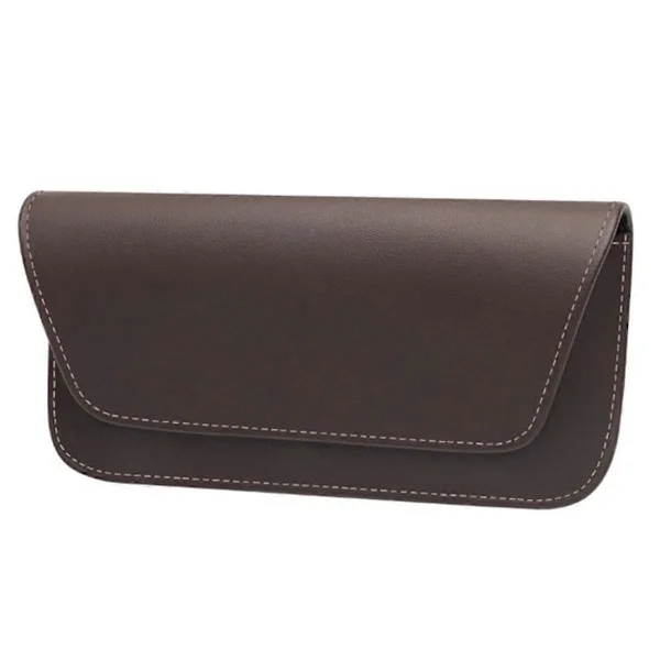 Bil Brille Etui Læder Auto Solskærm Brilleholder Solbrille Klips Kort Billet Holder Interiør Universal Opbevaring C