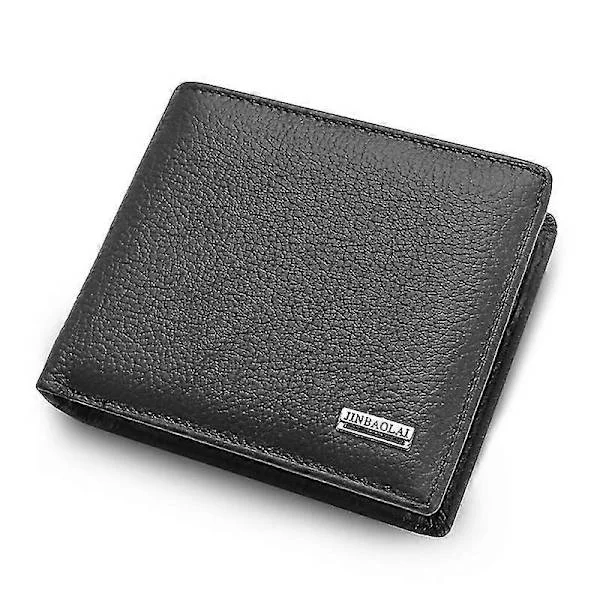 【BQ】Men's Leather Wallet with Coin Pocket Wallet Black