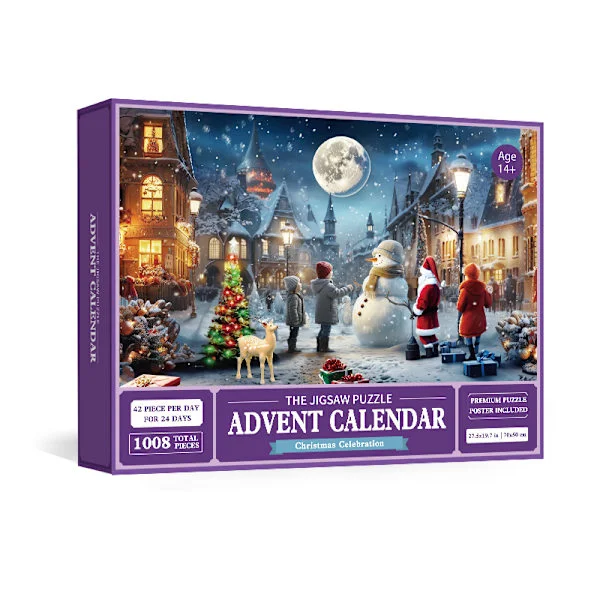 2025 Julekalender Puslespil Julekalender, 1008 Puslespilsbrikker 25 Dage Julenedtælling Julekalendere