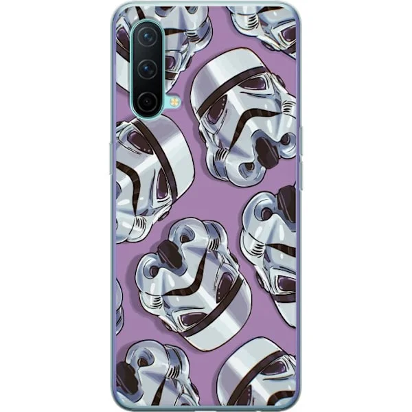 Yhteensopiva Puhelinkuori OnePlus Nord CE 5G Kuvioitu sci-fi-motiivi, jossa on valkoiset futuristiset kypärät violetilla taustalla