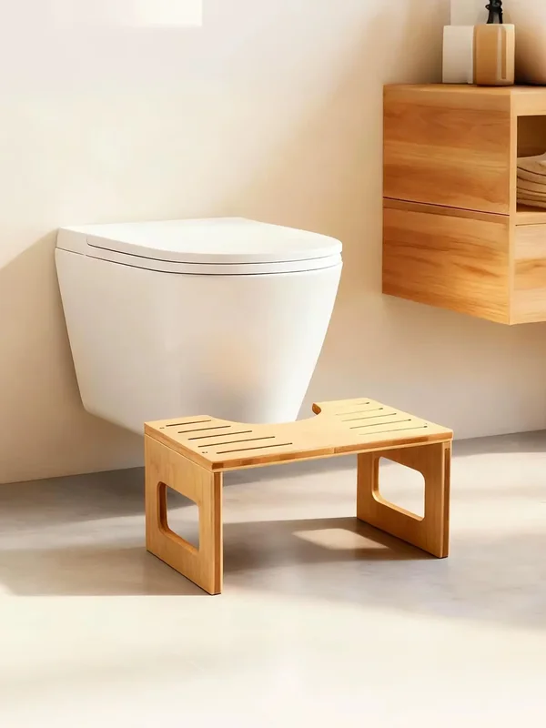 AliExpress - Klappbarer Toilettenhocker aus Bambus 20 cm / 21,5 cm Ergonomischer WC Hocker rutschfest faltbar stabil Badezimmer Fußhocker