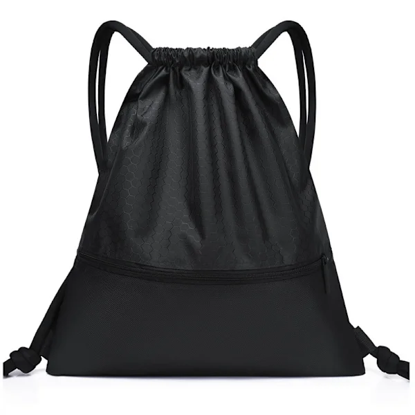 #Drawstring Swim PE Bag Sports Gym Sack Backpack Waterproof Zipper#