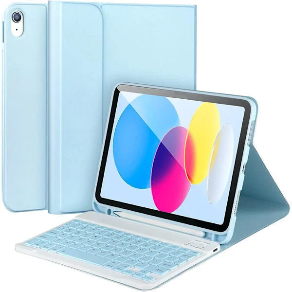 iPad-fodral med Bluetooth-tangentbord för A16 11:e generationen (2025/2022) - Slim Folio Stand[YJD]