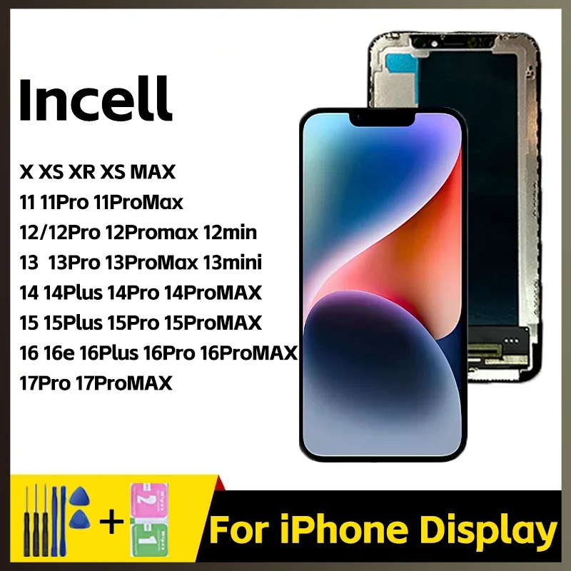 AliExpress - Incell pour IPhone 11 12 13 14 15 16 17 Pro Max mini affichage 14 15 16 Plus 3D écran numériseur assemblée pour iPhone X XR XS Max