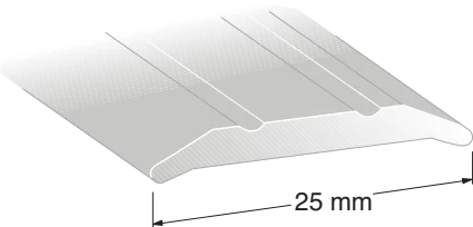 Duri 110302 Skjøtelist SK2-profil, sølv 25 x 1000 mm, Byggematerialer