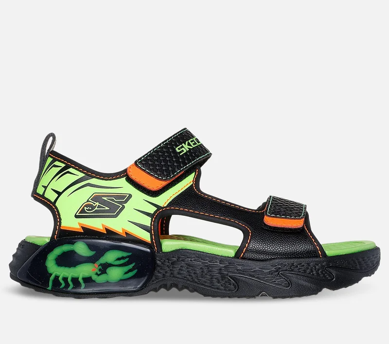 Skechers Creature-Splash Sandaler, str. 32 - Dreng, sort - Sjovt væsen-tema