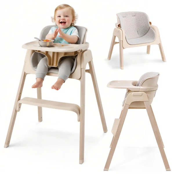 Hopfällbar barnstol Lumo 3-i-1 – beige