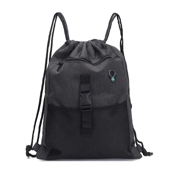 Drawstring Backpacks for Women and Men, Drawstring Bags with Mesh Pockets, Waterproof, USB Charging Port, Tote Bag for Work, School, Yoga, Gym...