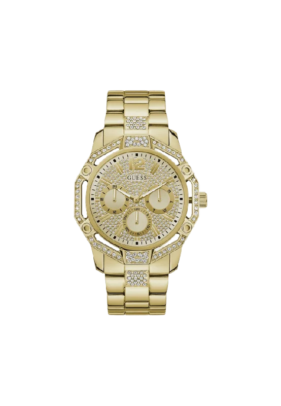 Guess Regal Herr, Guld, Metallband- Gw0990g2 Klockor Herr 46 mm