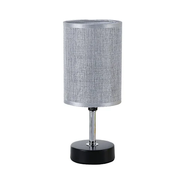 Nattduksbordslampa, sovrumsbordslampa med LED-lampa vardagsrum liten lampa (grå)