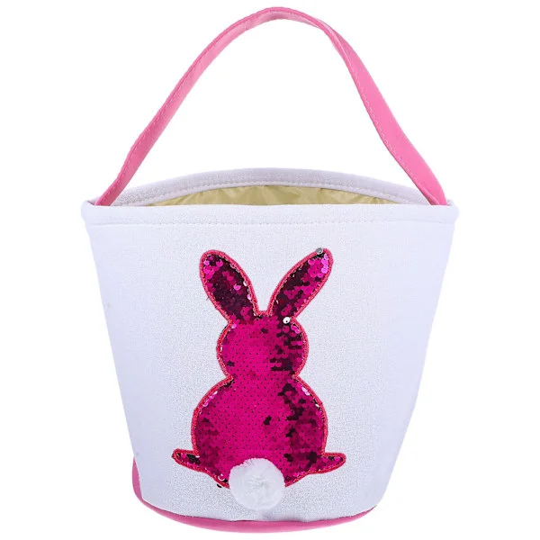 Kanin Print Tote Bag Påskekurv Påskeæg Kurv Påske Slik Kurv Påske Børns Opbevaringspose (23X25cm, Multifarvet)