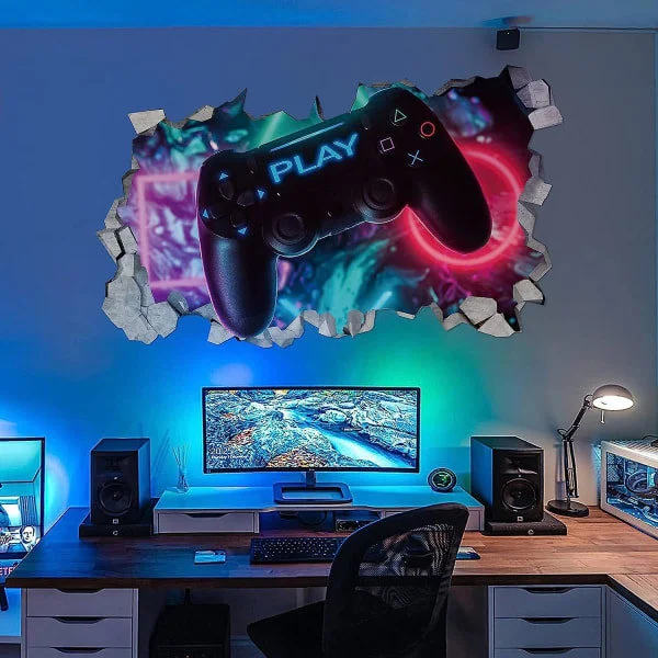 3D Gamer Veggdekorasjoner, Gamer Plakat Veggdekorasjon, Gutterom Veggdekor, Moderne Stue Dekor Veggdekorasjoner, Gutterom Veggdekor, Di