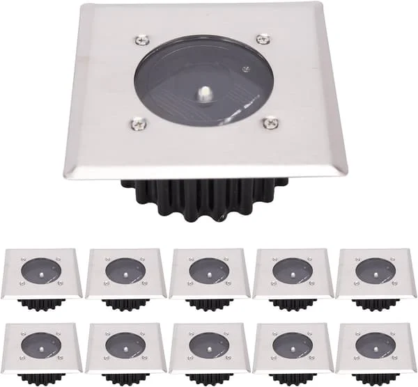 10-pack LED-solcellslampor för marken, utomhusbelysning, gatubelysning