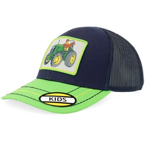 John Deere - Kids Tractor Trucker Black-os Trucker Blue Cap - @ Hatstore
