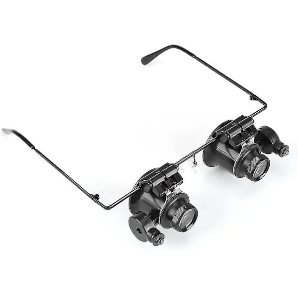 Starlight-eye Lupe, Briller Lupe Med Led Lys Professionelle Øjenreparationsbriller Til Ur 20 X Forstørrelsesglas Juveler Værktøjslinse L