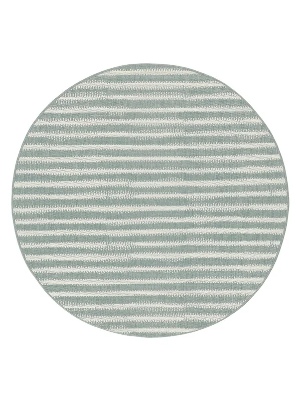Dune Lavable Ø 200 Verde Chiaro/Bianco Rotondo Tappeto