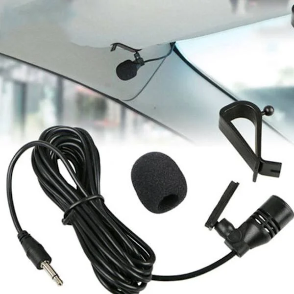 3,5 mm mikrofon til bilradio, stereo, GPS, DVD, Bluetooth, ekstern lyd