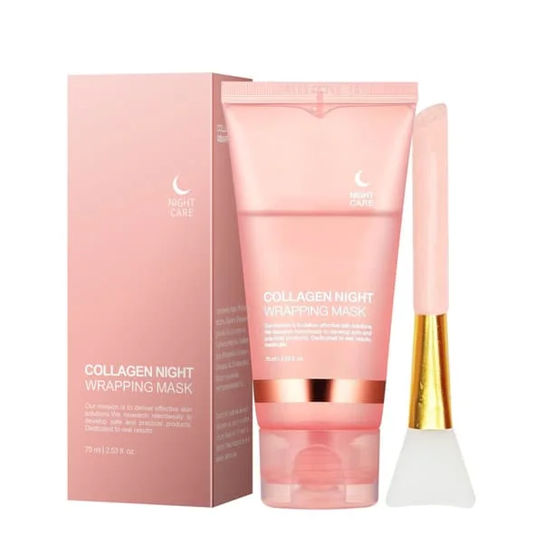 1-3X Kollagen Natmaske KOREANSK Glass Skin Rutine