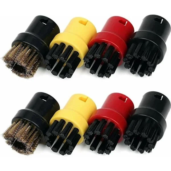 /EA/Round brass brush for cleaning non-sensitive surfaces, copper brush set compatible with various steam cleaners, tool for removing stubborn dirt