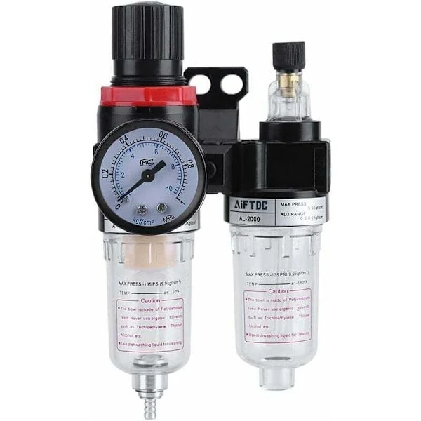1/4" filterregulator, tryckregulator, oljeavskiljare, fuktsamlare, vattenkompressor, oljare, luftfilterregulator