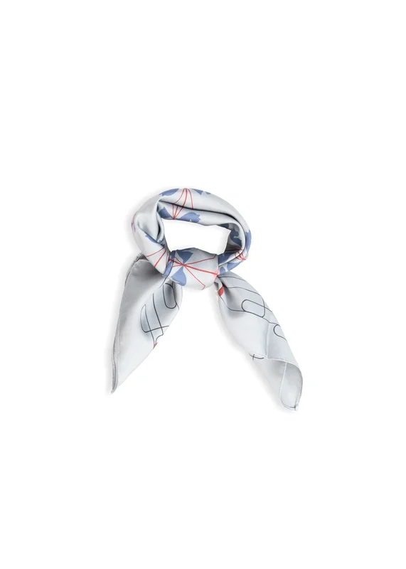 Hést Eliza Silk Scarf Small Herre - Titanium - Size: 54 x 54 cm