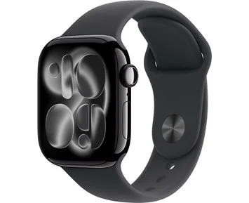 Apple Watch Series 11 GPS 42mm Jet Black Aluminium Case with Black Sport Band - S/M - Fyndvara - Watch Series 11 GPS – 42mm S/M