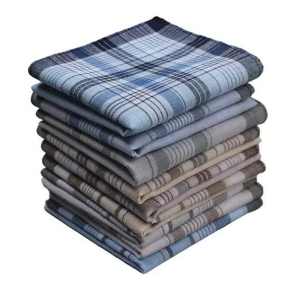 10-pak Herre Lommetørklæder 38x38 cm, Herre Stofserviet Sæt - 100% Bomuld, Klassisk Tern, Farvede Herre Lommetørklæder Bomulds Lommetørklæder
