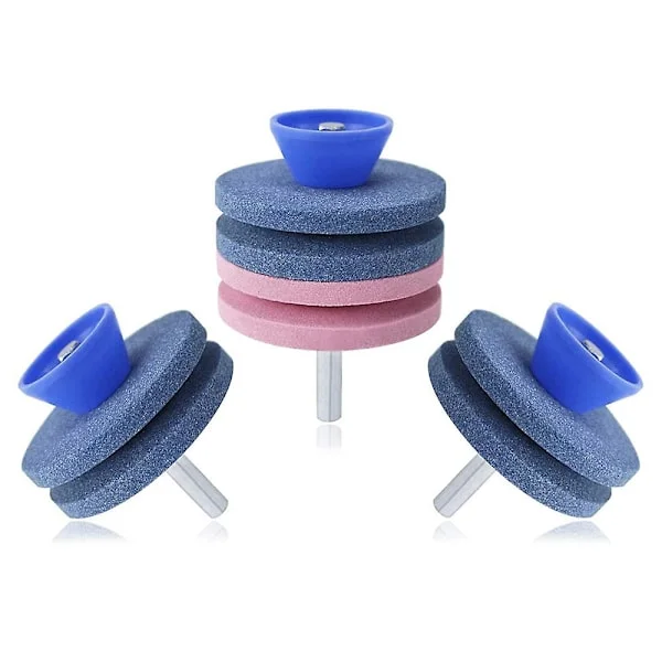 3-pakning slipestein for gressklipperblader, gressklippersliper, slipestein for hageredskaper / gressklipperblader