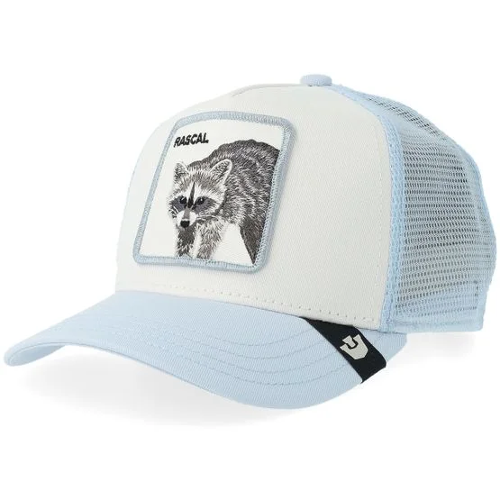Goorin - Blå trucker Keps - Kids Rascal Racoon Mini White/Air A-Frame Trucker @ Hatstore