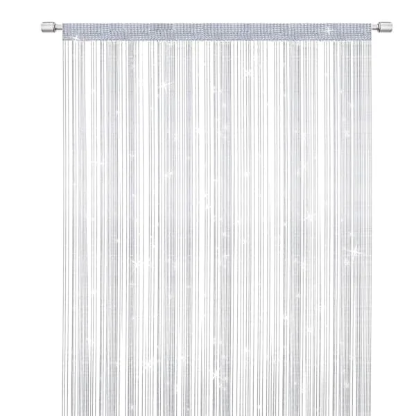 Trådgardiner Dør Myggenet, Elegant Rumdeler Kvastgardin til Boligindretning, Rumdeler til Døre og Vinduer, Hvid (100x200cm)[ch]-XF17-