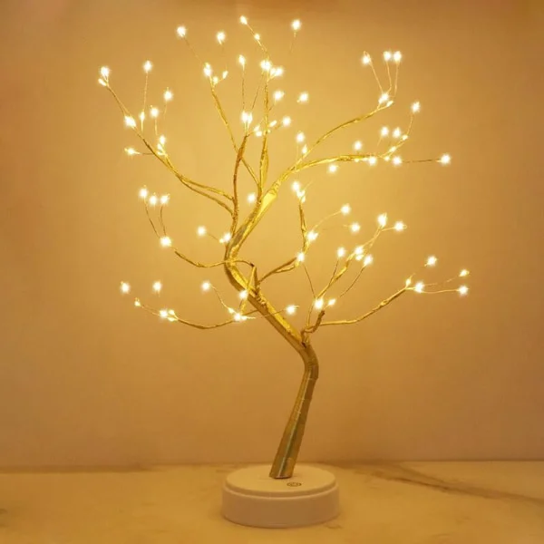 LED Ljusträd, Varmvitt Träd Lampa med Justerbara Grenar, 108 LED, USB/Batteridriven {hw}