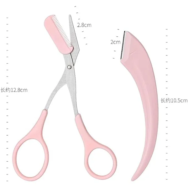 2-pack Ögonbrynsformningsverktyg, Ögonbrynstrimmer Sax med Mini Kam, Extra Ögonbryns Kam Sax Ögonbrynstrimmer Kit för Män Kvinnor